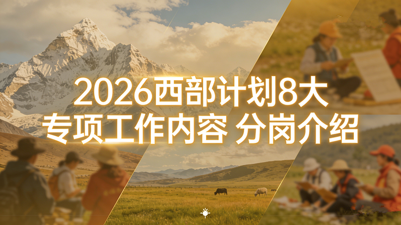 2026西部计划8大专项工作内容 分岗介绍
